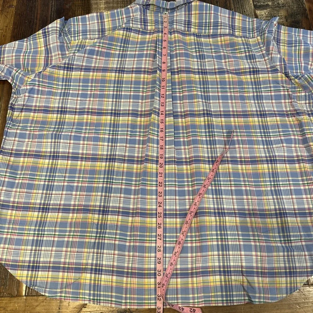 Polo Ralph Lauren Plaid Shirt Mens 4XB Button‎ Up Long Sleeve Pony